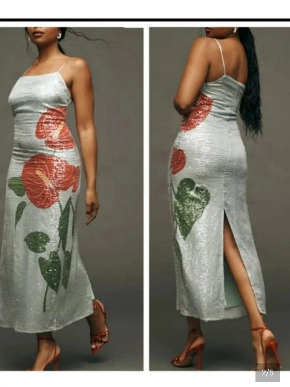 Farm Rio Blue Flowers Sequin Maxidress
